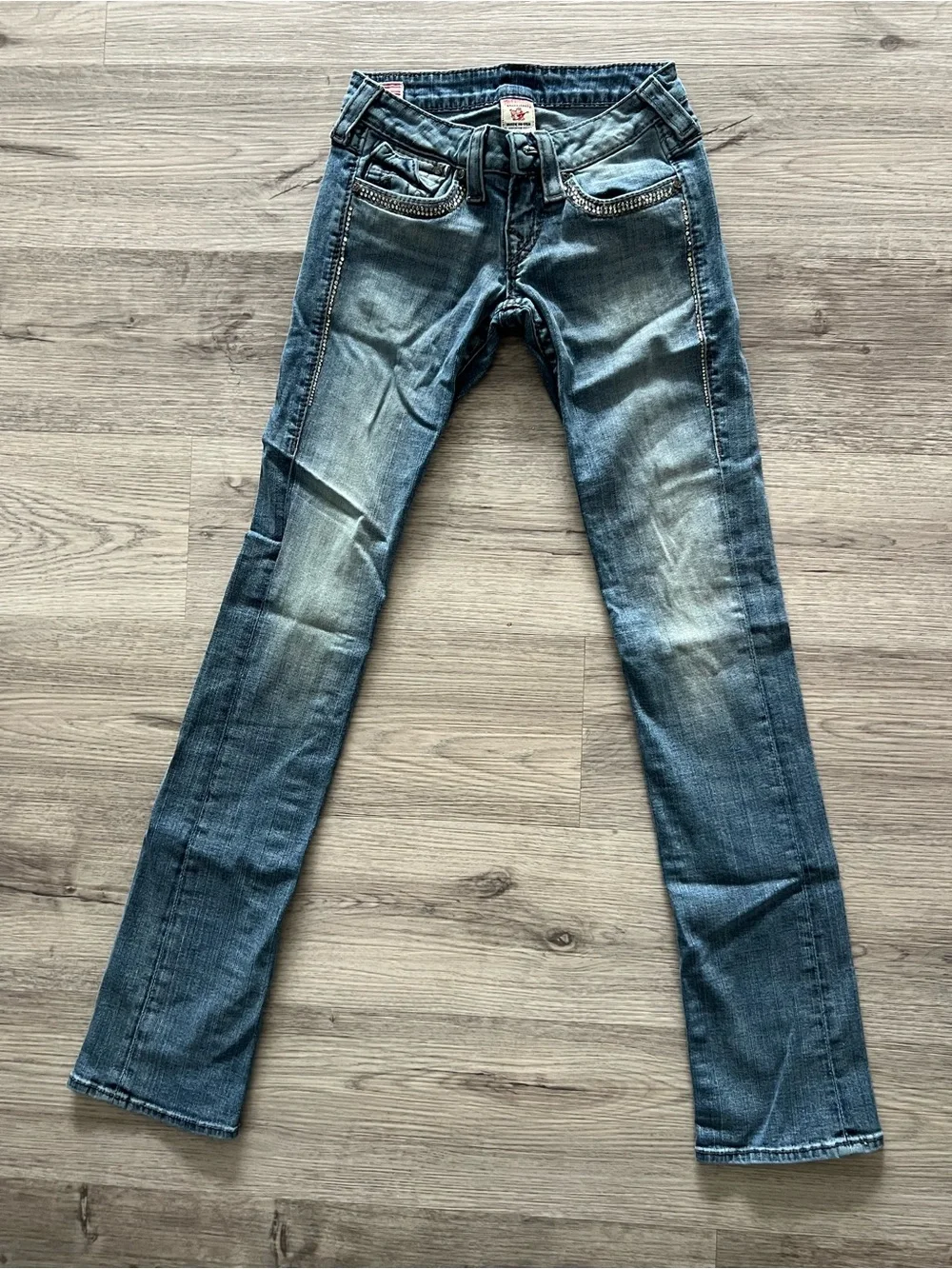 True Religion | Grey Swarovski Crystals Skinny Jeans | Size 25 | Rare